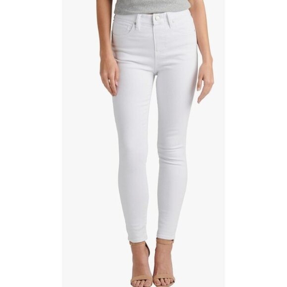 NEW JAG JEANS White Stretch Denim High Rise Pull On Skinny Ankle Sz 14 Waist 34" - Picture 2 of 15